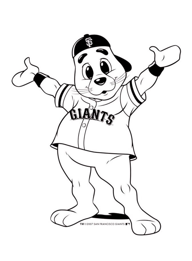 coloring pages san francisco giants mascot