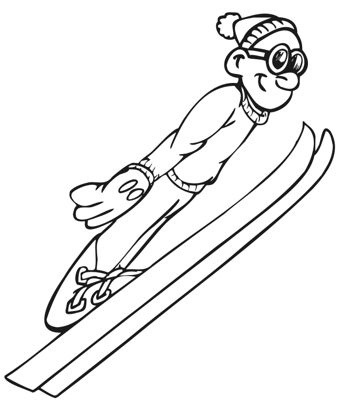 coloring pages ski jumping