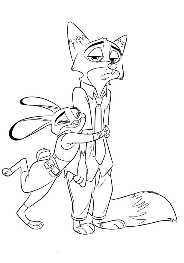 coloring pages zootopia nick judy