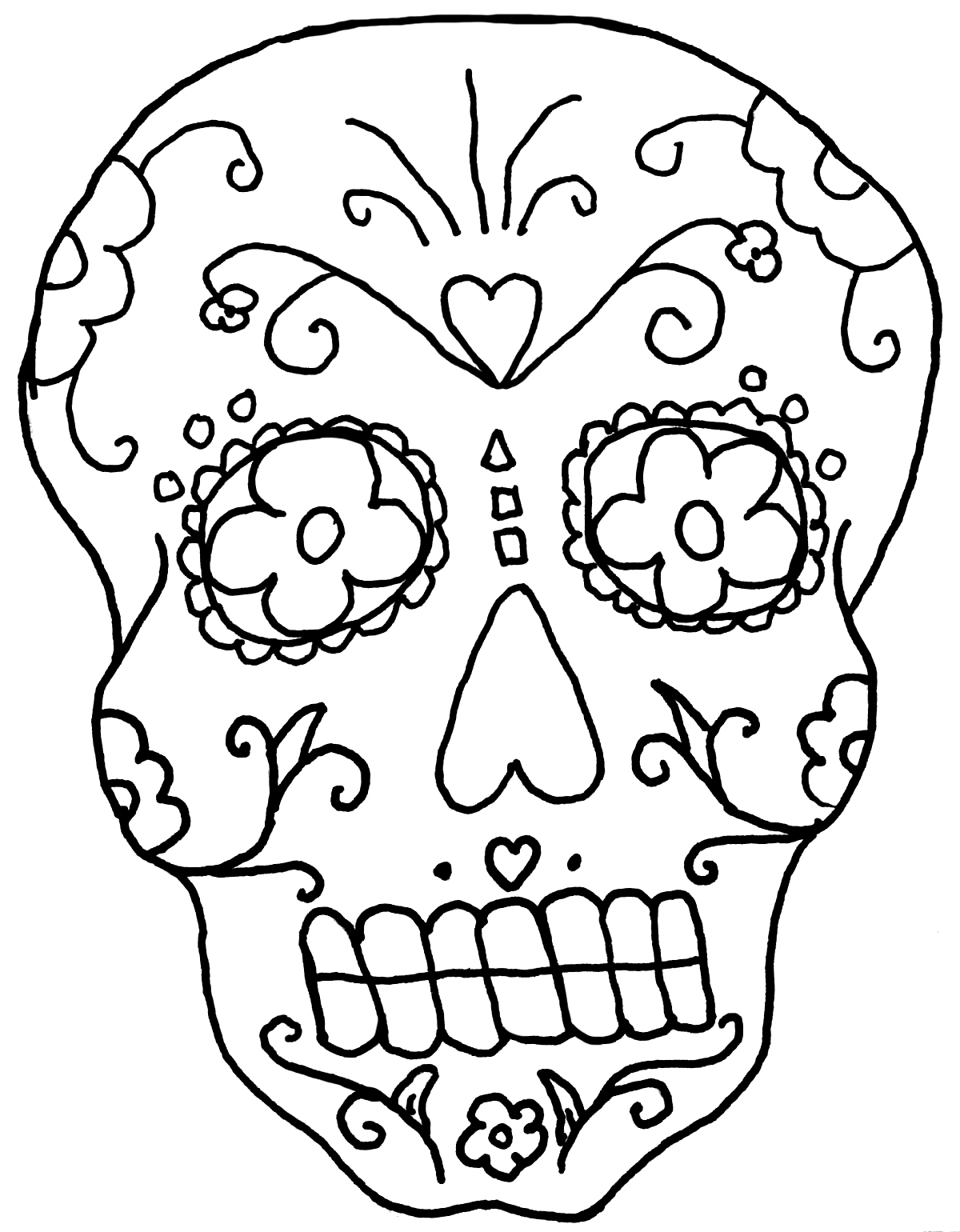 coloring skull pages
