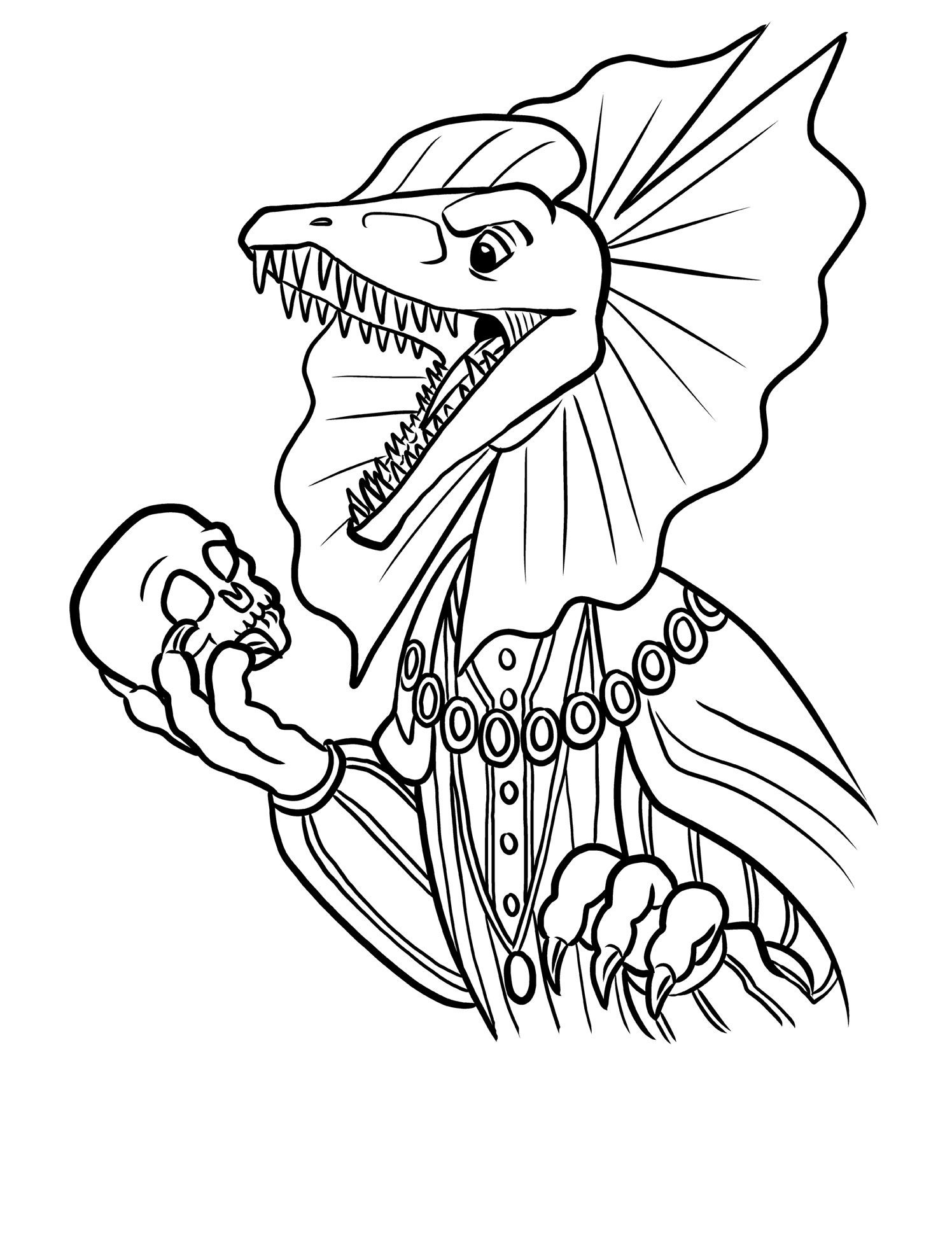 cartoon dilophosaurus coloring pages