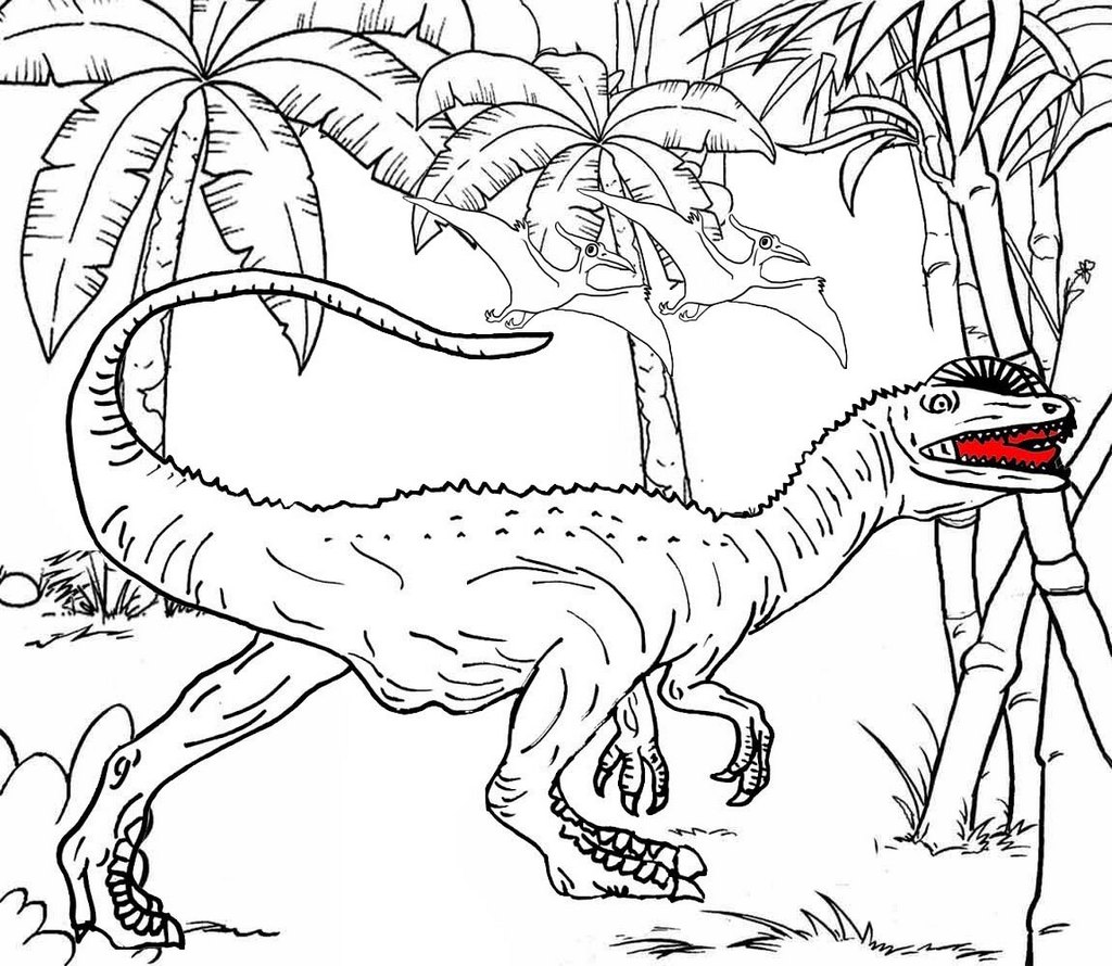 coloring pages dilophosaurus
