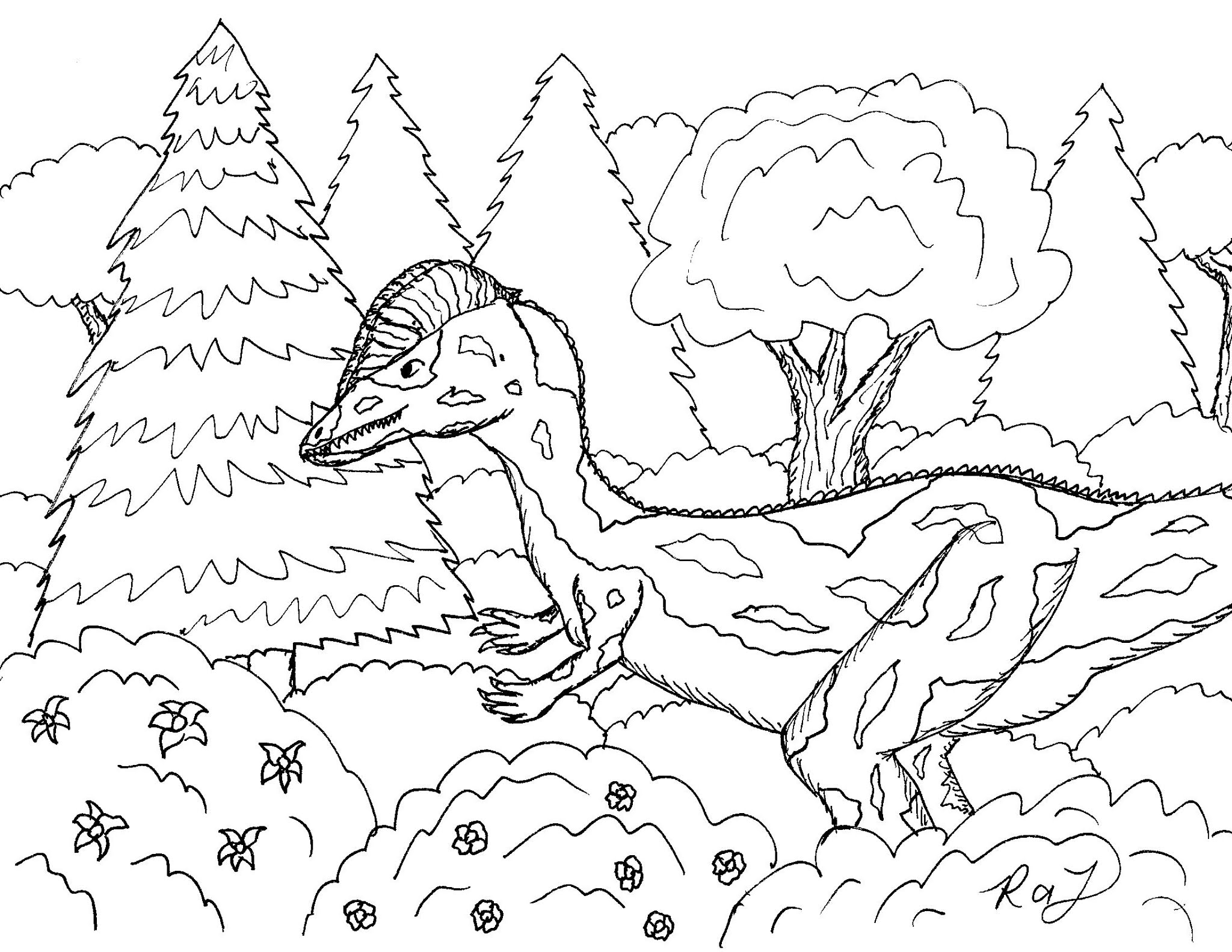 dilophosaurus coloring pages for kids