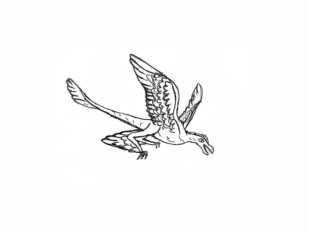 flying microraptor coloring pages