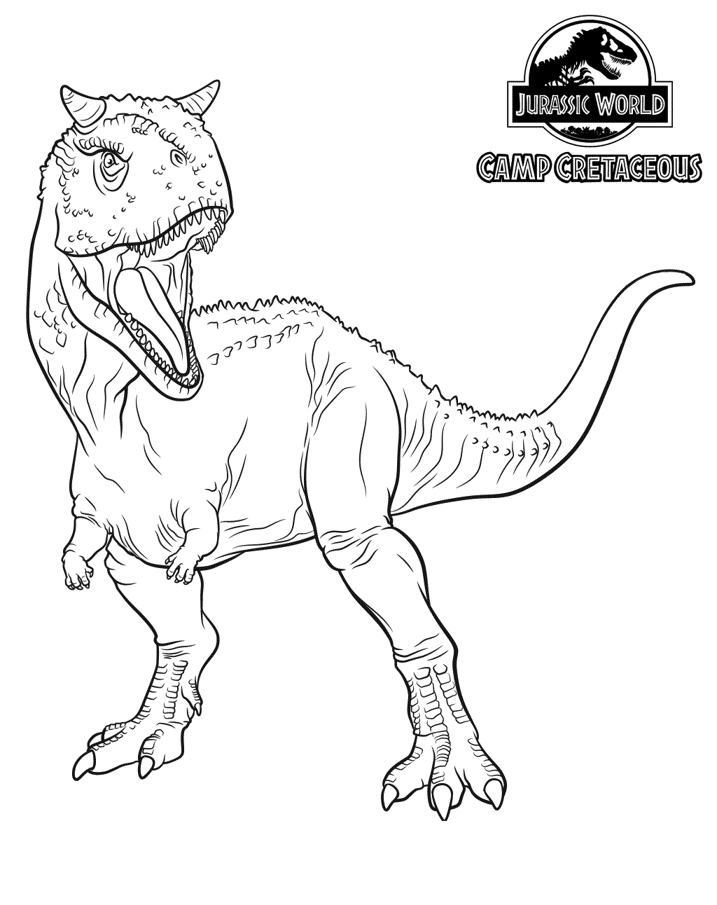jurassic world carnotaurus coloring pages