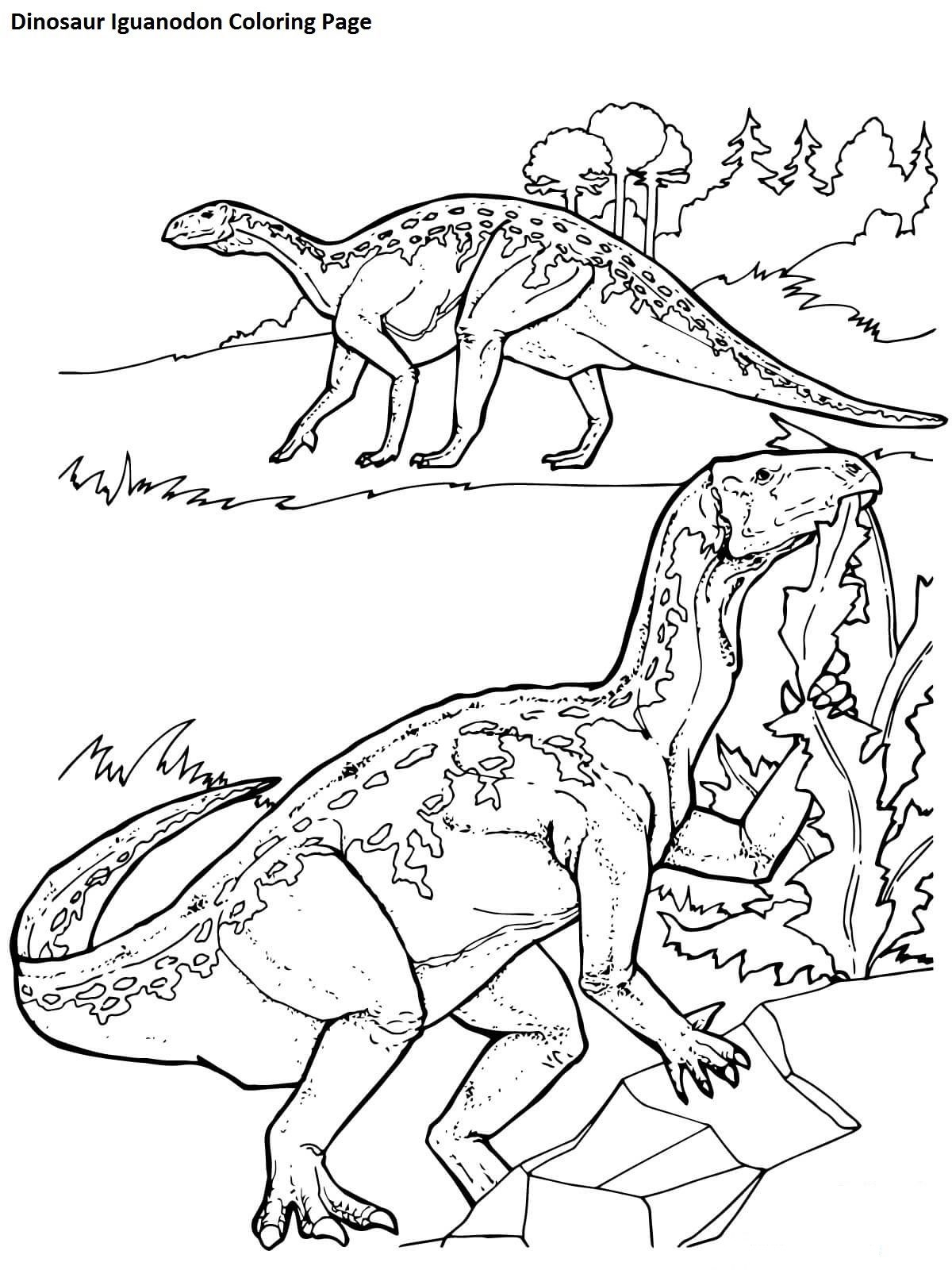 realistic iguanodon coloring pages