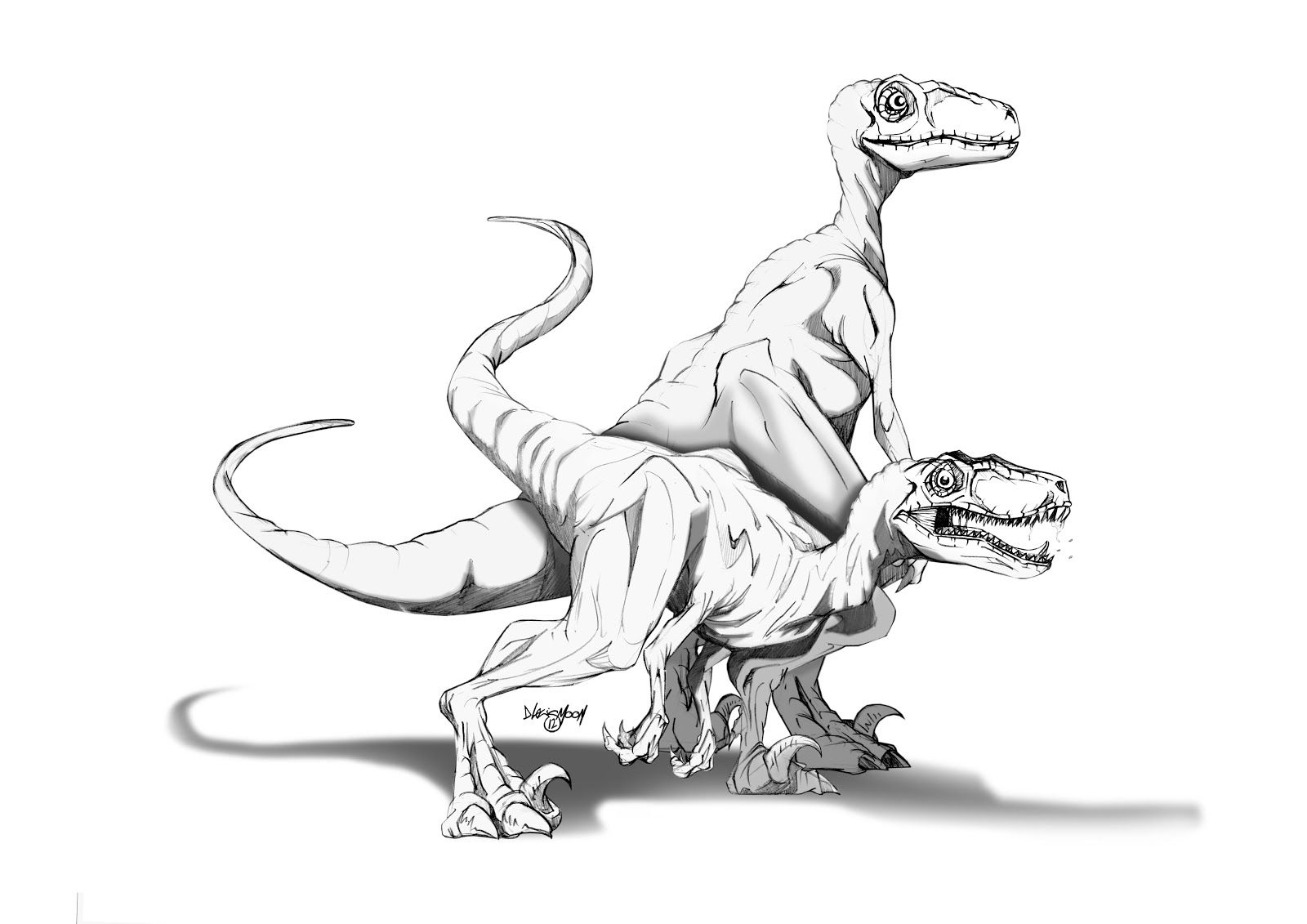 realistic velociraptor coloring pages