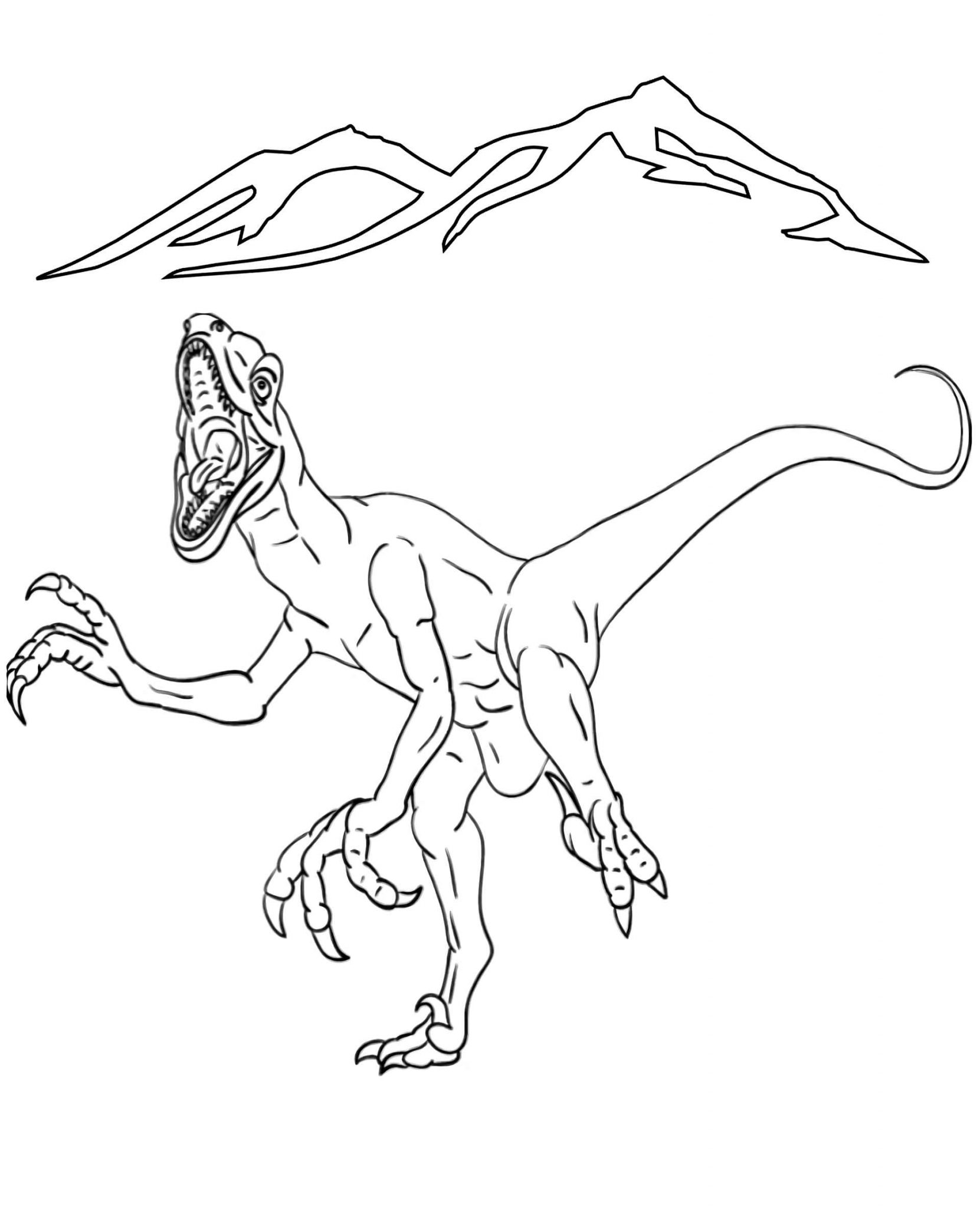 velociraptor coloring page free