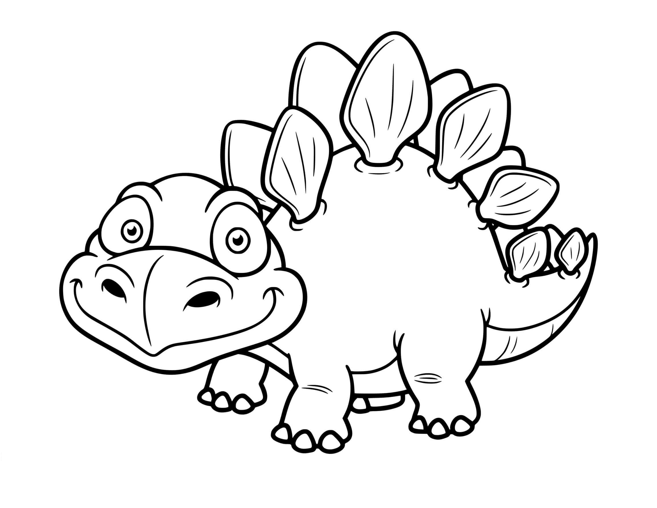 baby stegosaurus coloring page