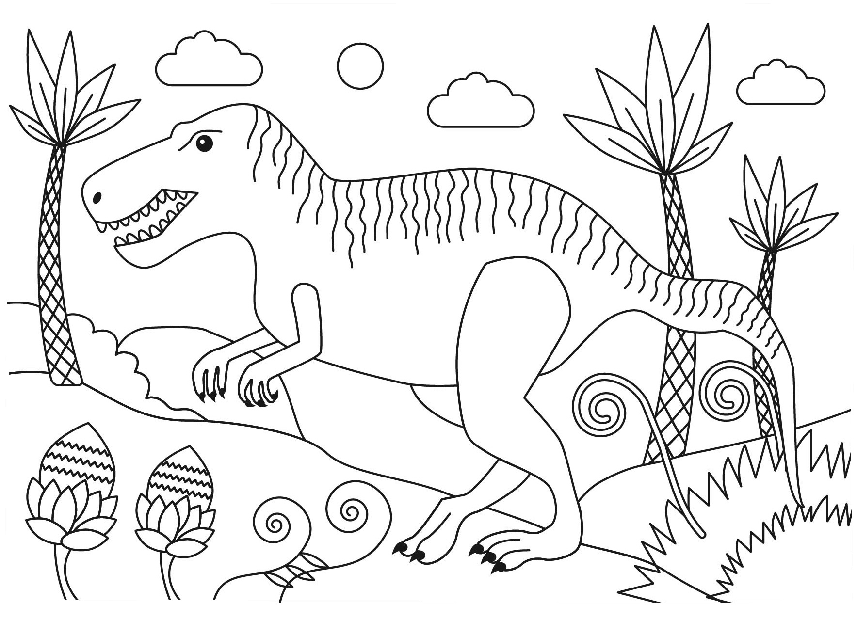 giganotosaurus cartoon coloring pages