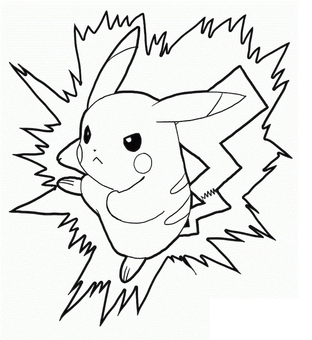 angry pikachu coloring pages