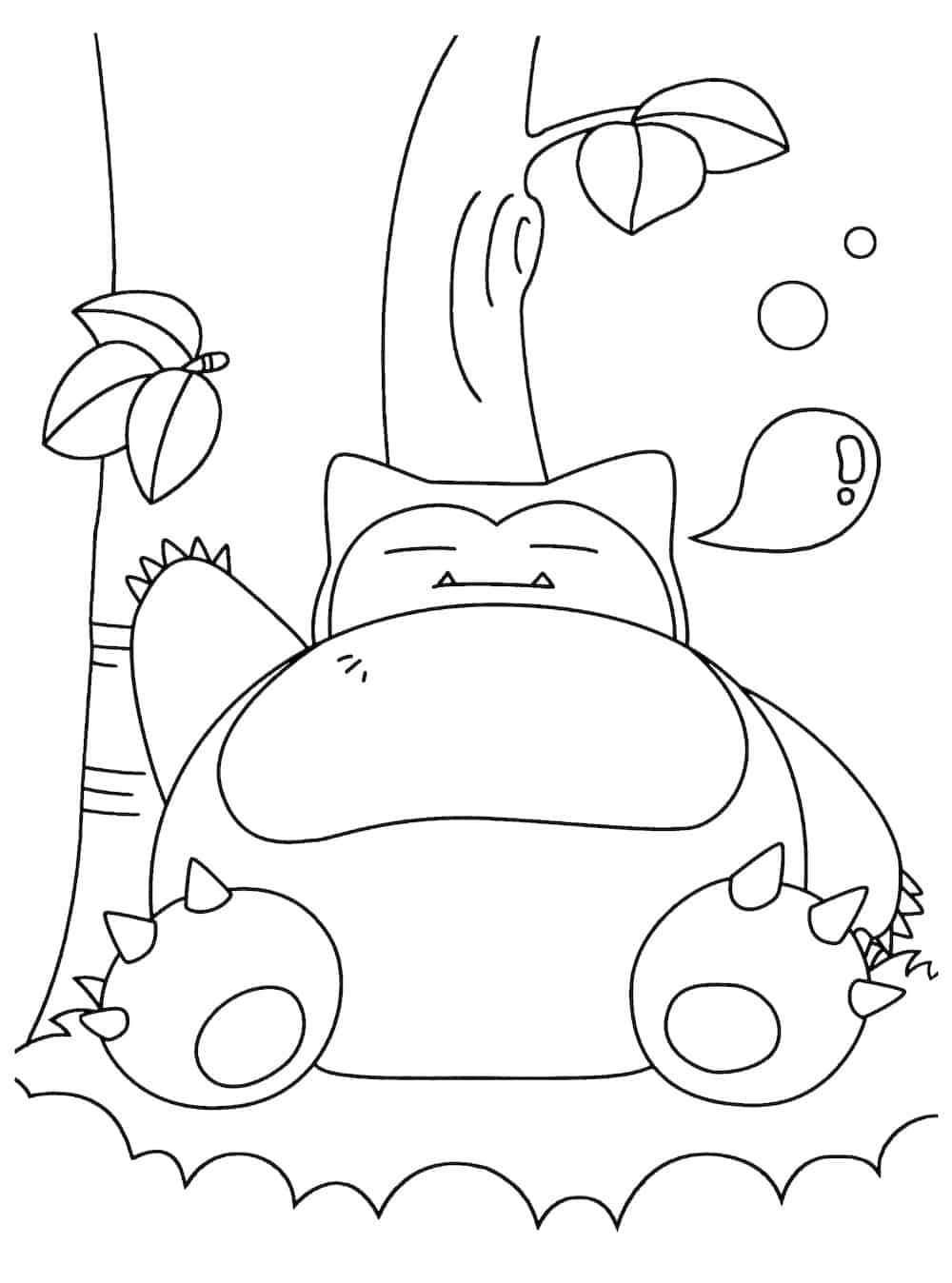 sleepy snorlax coloring pages
