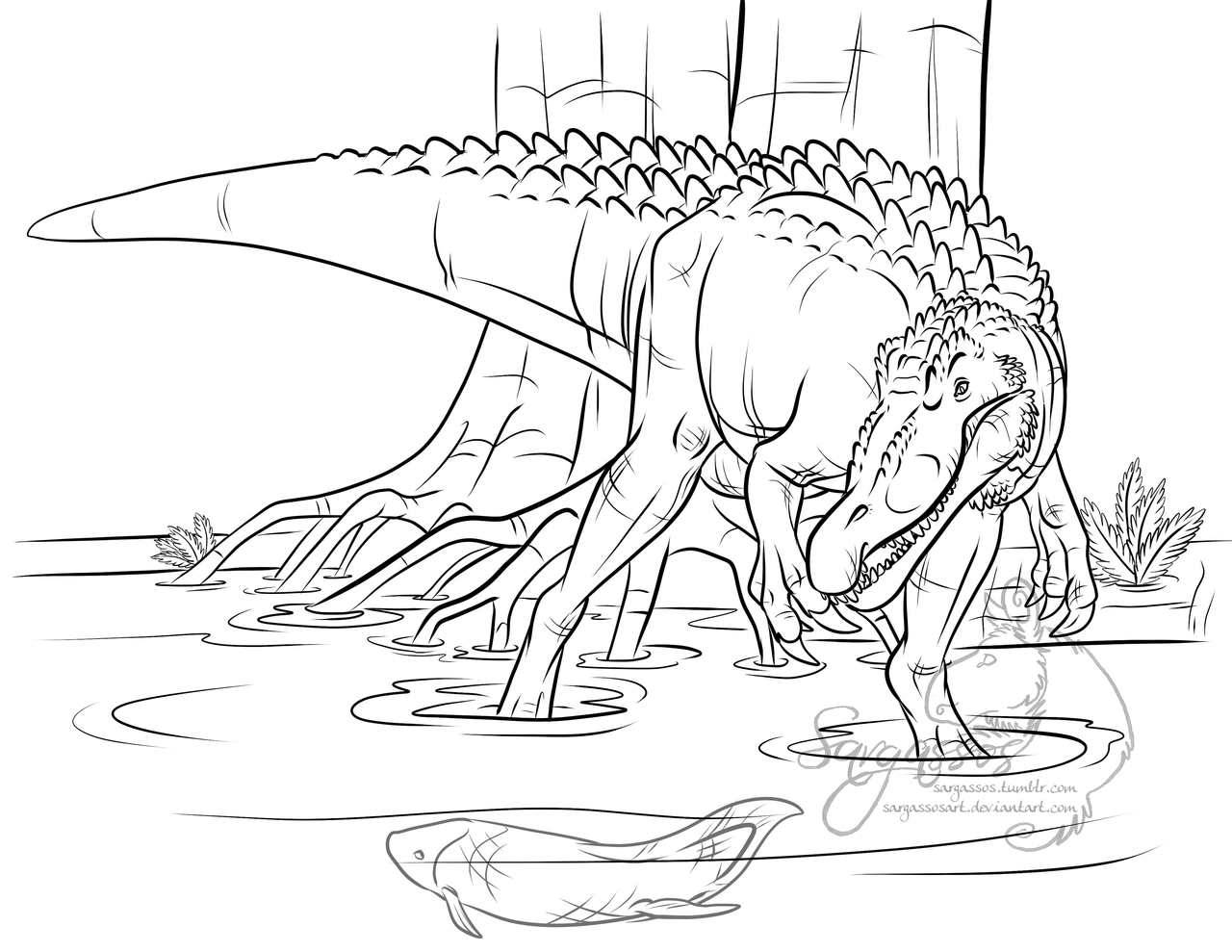 baryonyx coloring pages printable