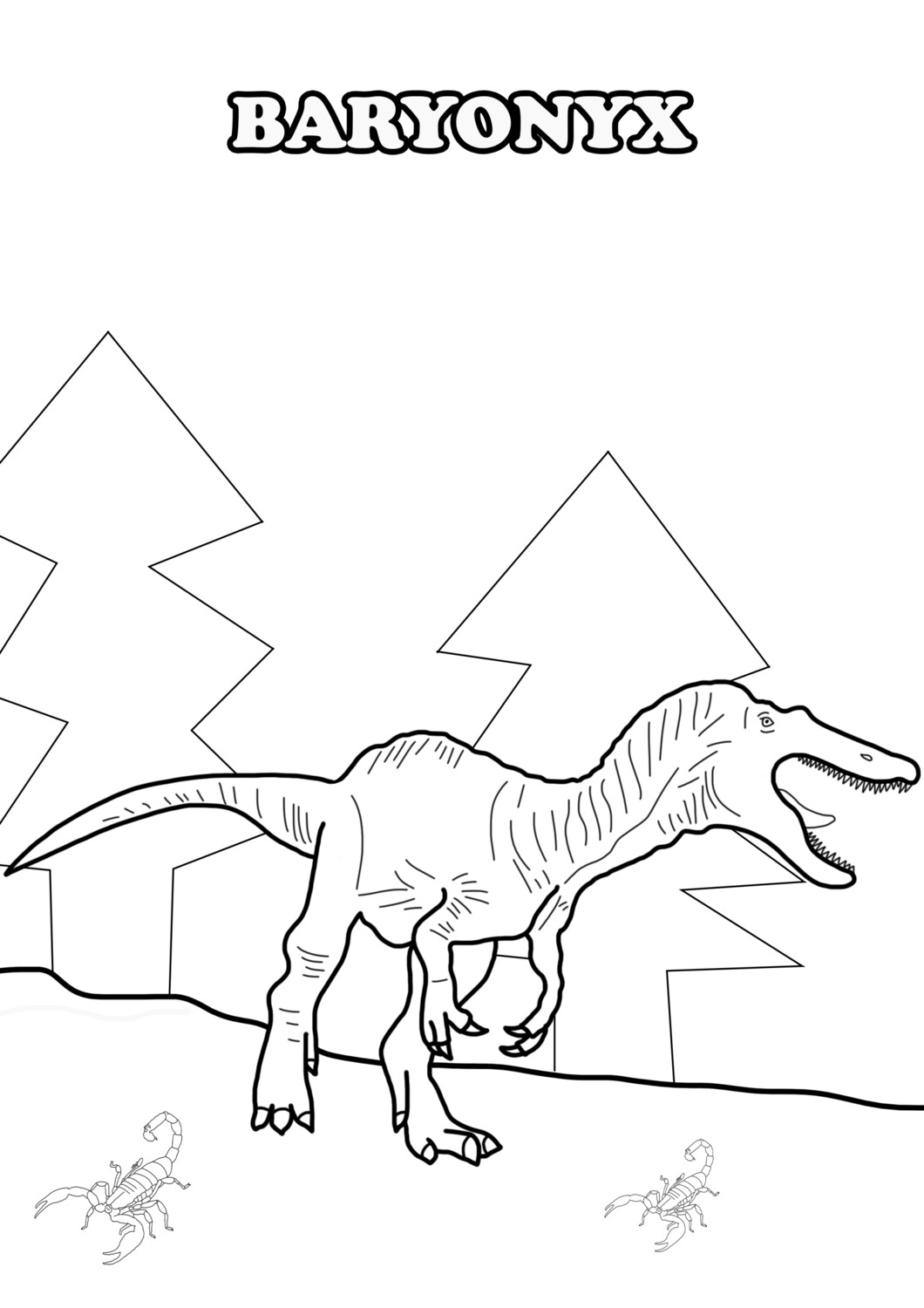 baryonyx coloring pages to print