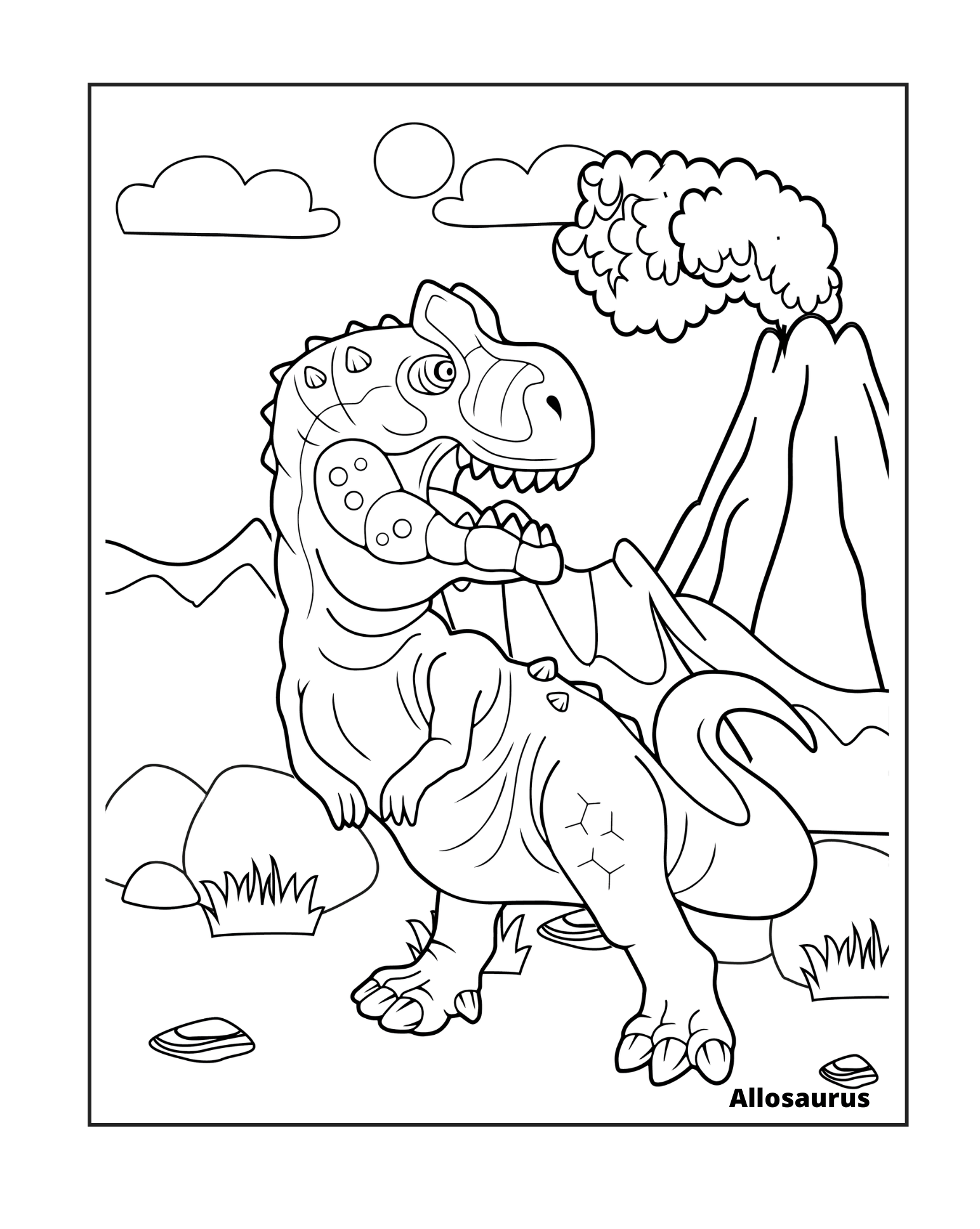 coloring pages of allosaurus