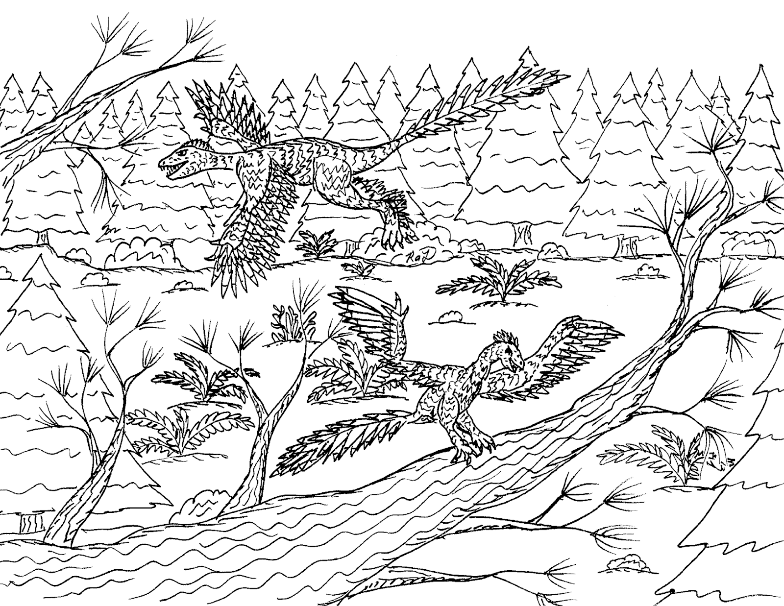 coloring pages of archaeopteryx