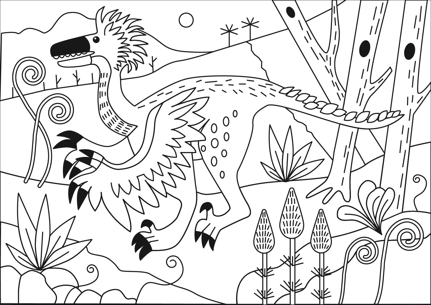 deinonychus coloring pages for kids