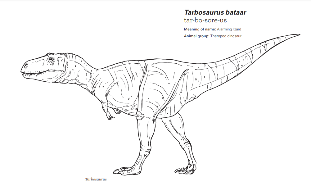 dinosaurs tarbosaurus coloring pages