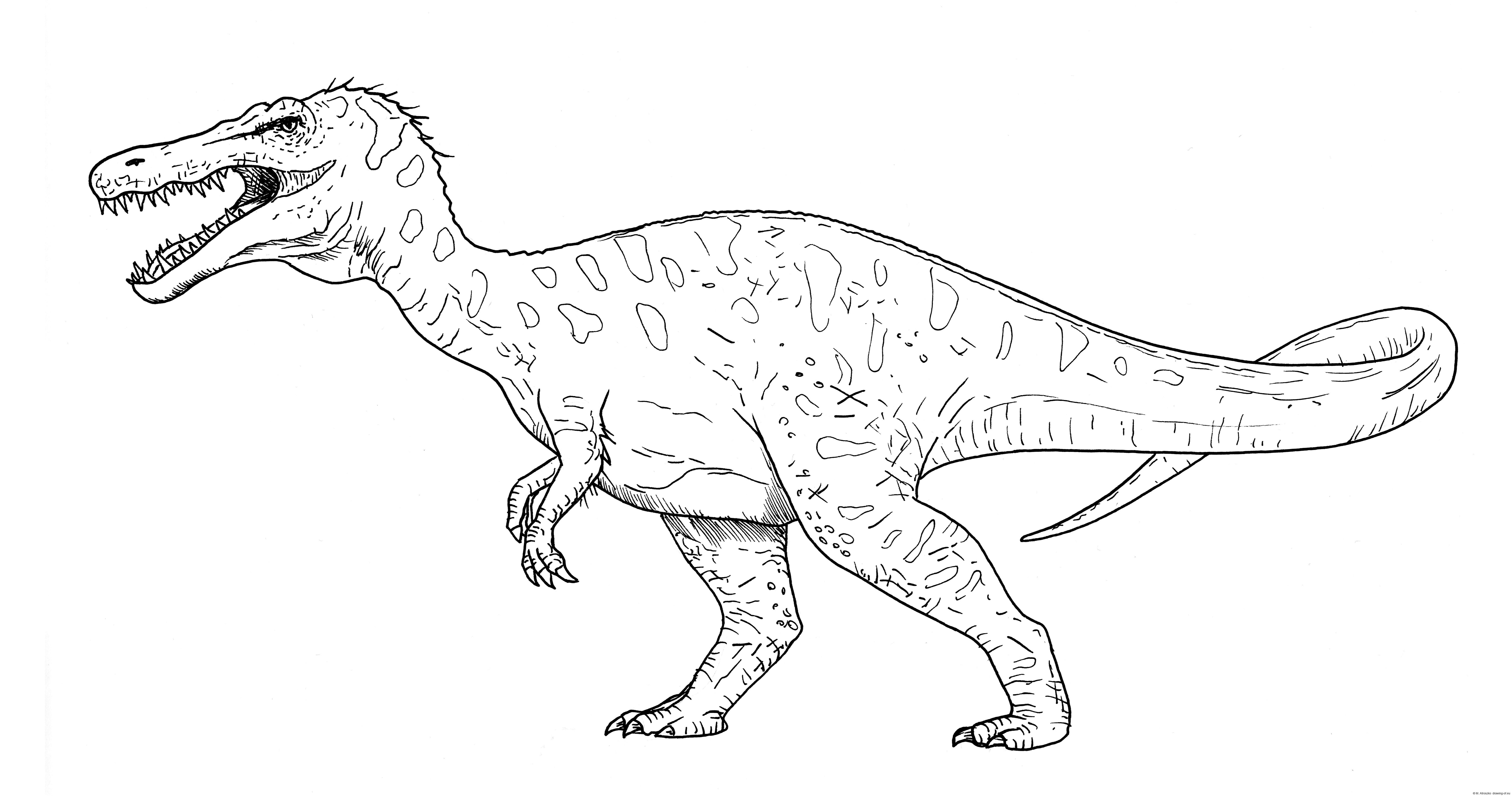 realistic baryonyx coloring pages