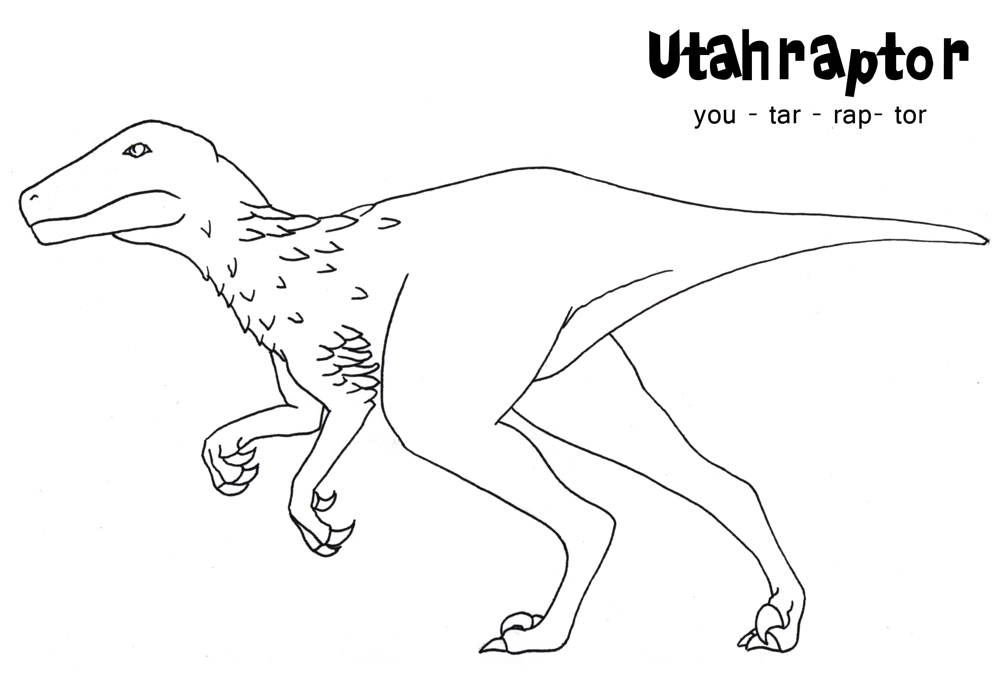 utahraptor coloring pages free