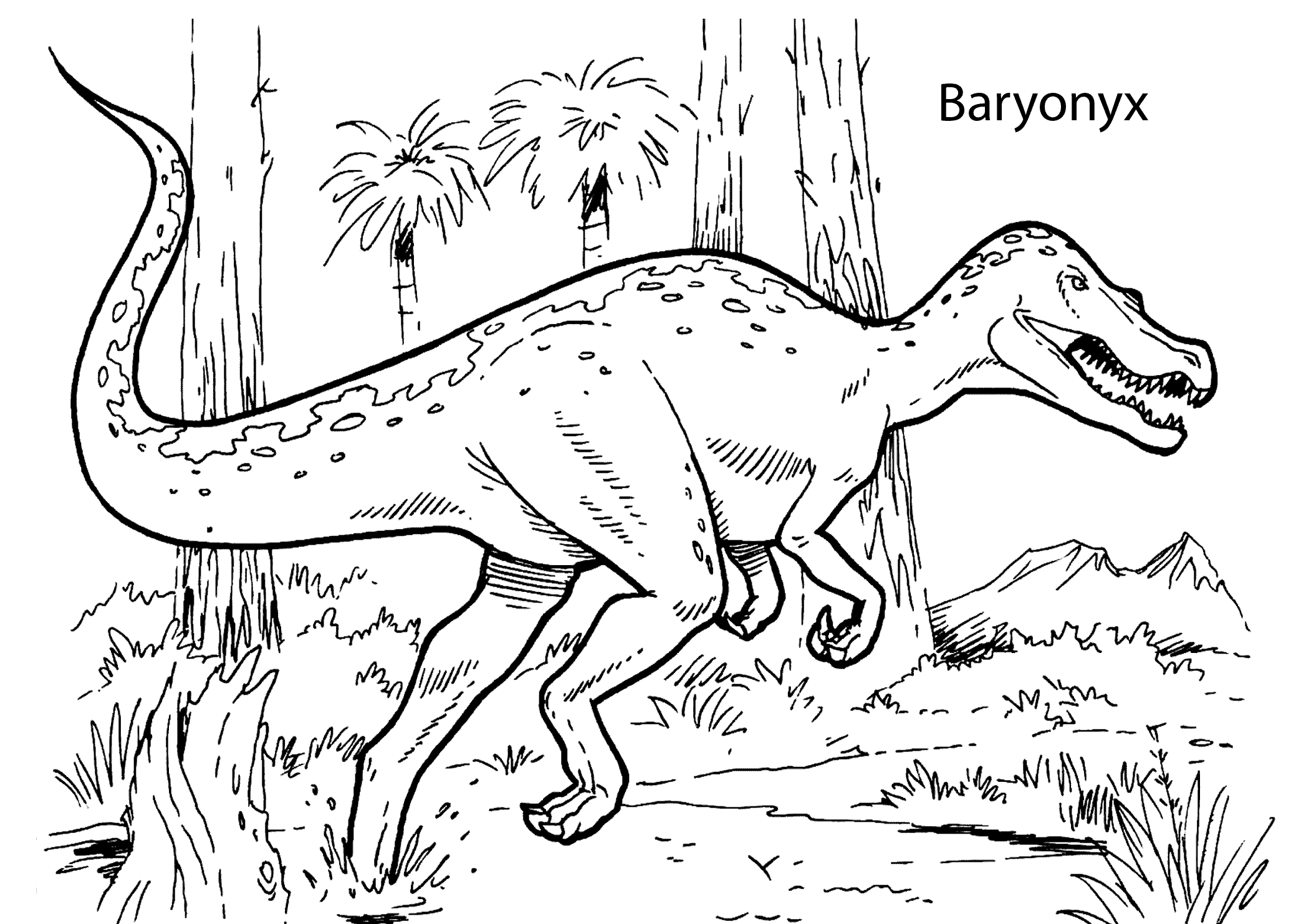 baryonyx coloring page