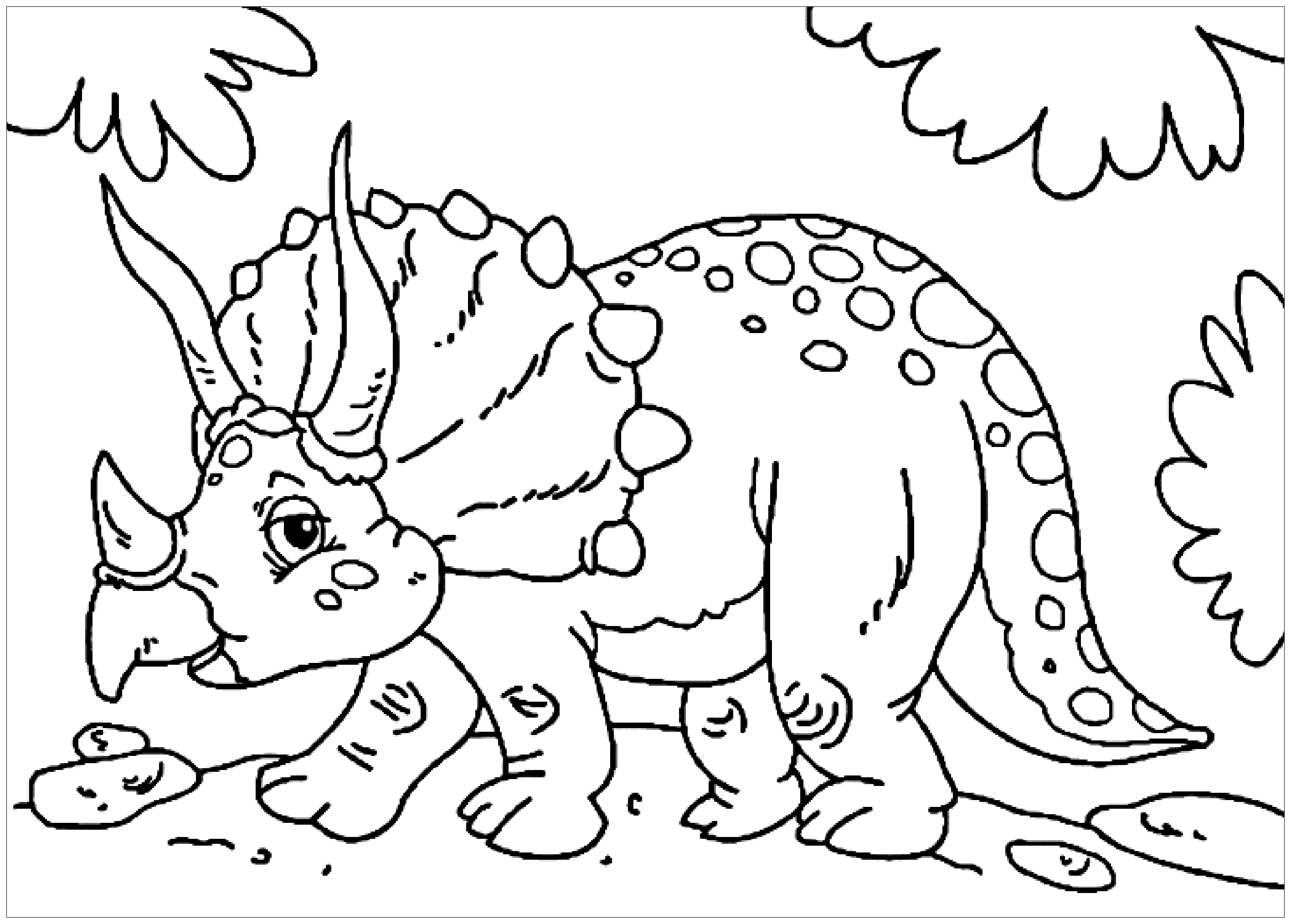 cute triceratops coloring pages