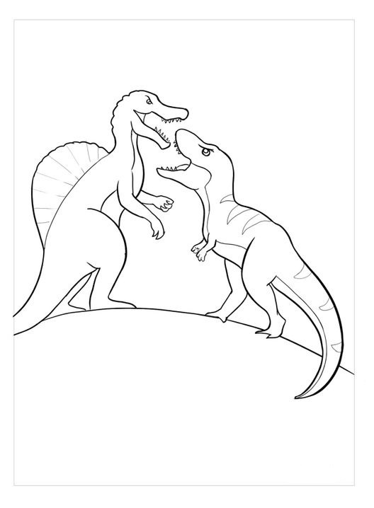 spinosaurus vs t rex coloring pages
