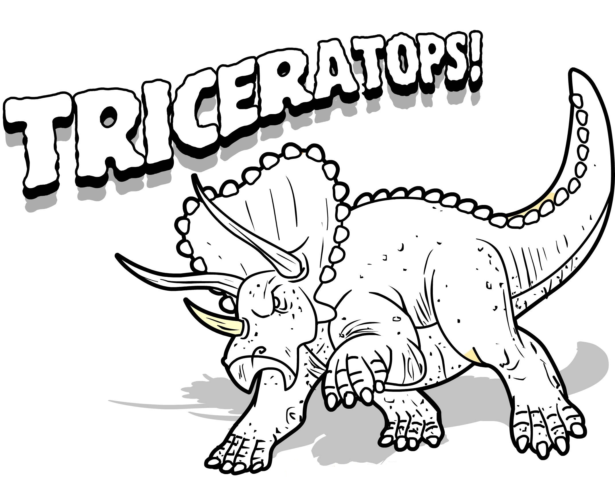 triceratops coloring page printable