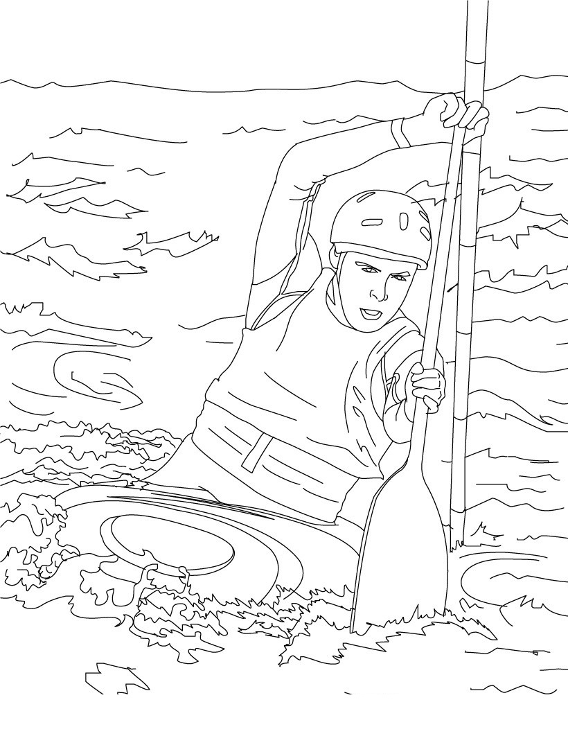adult canoeing coloring pages