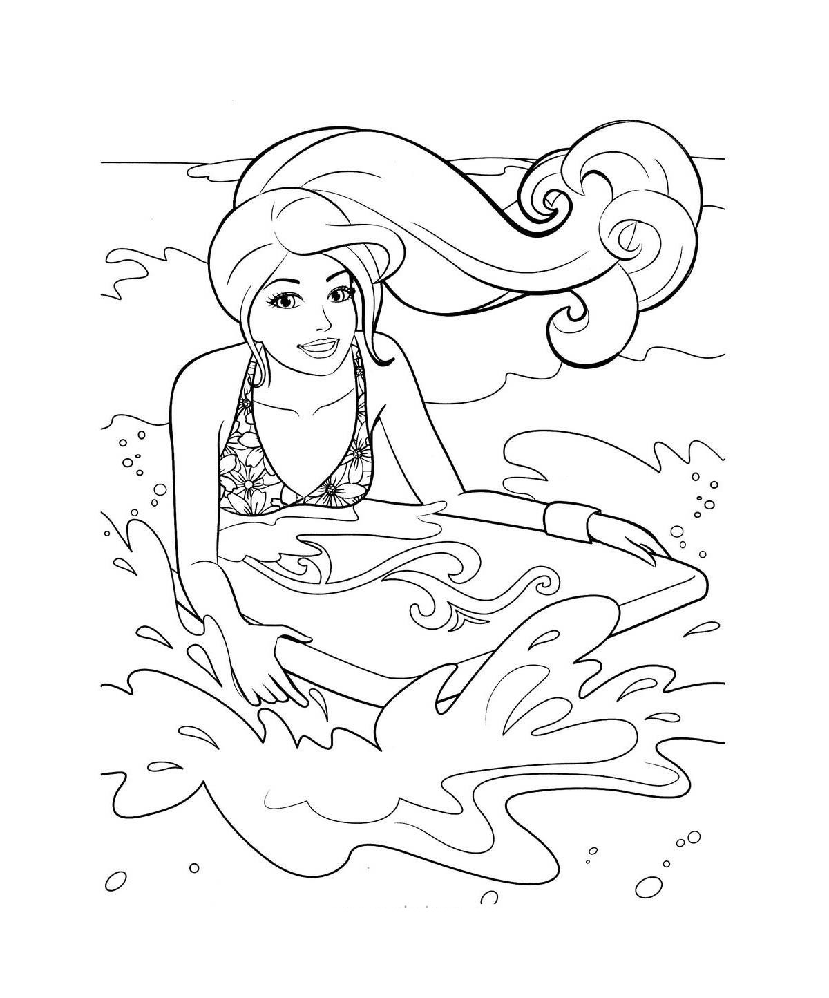 barbie swimming coloring pages