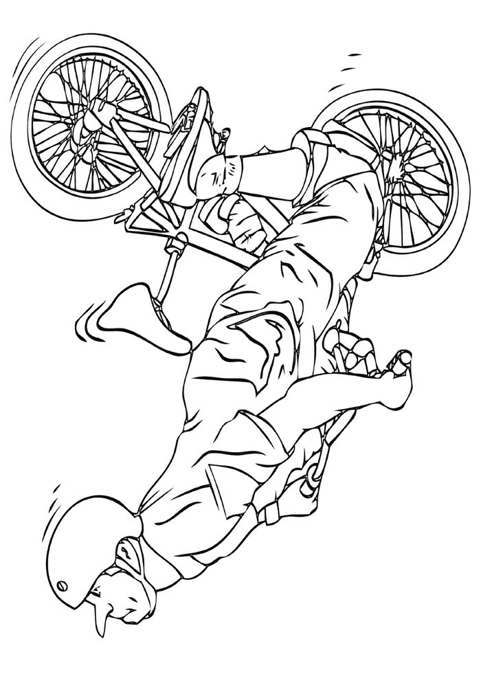 bmx colouring in pages
