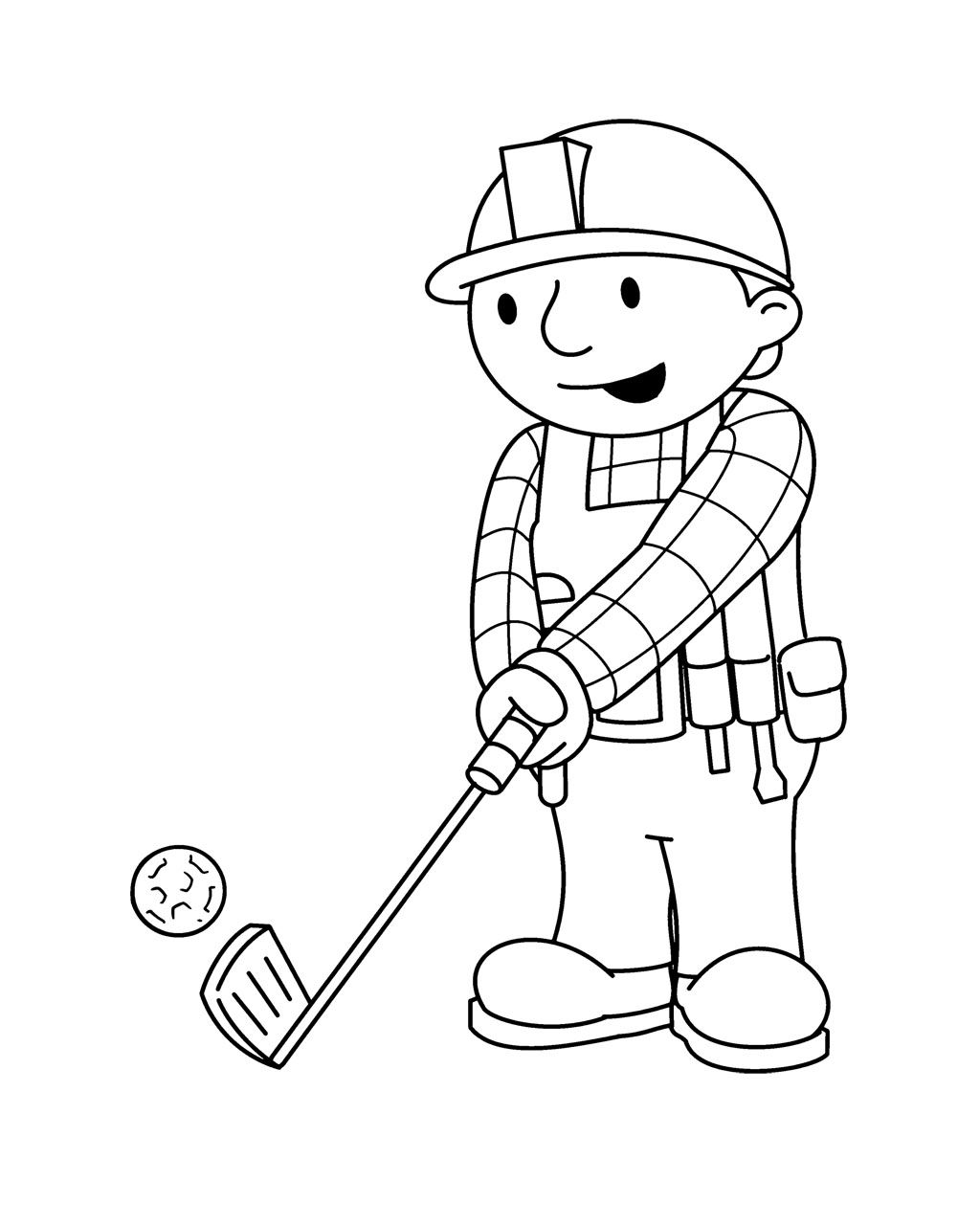bob the builder golf coloring pages