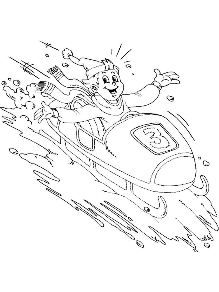 bobsleigh coloring pages for kids