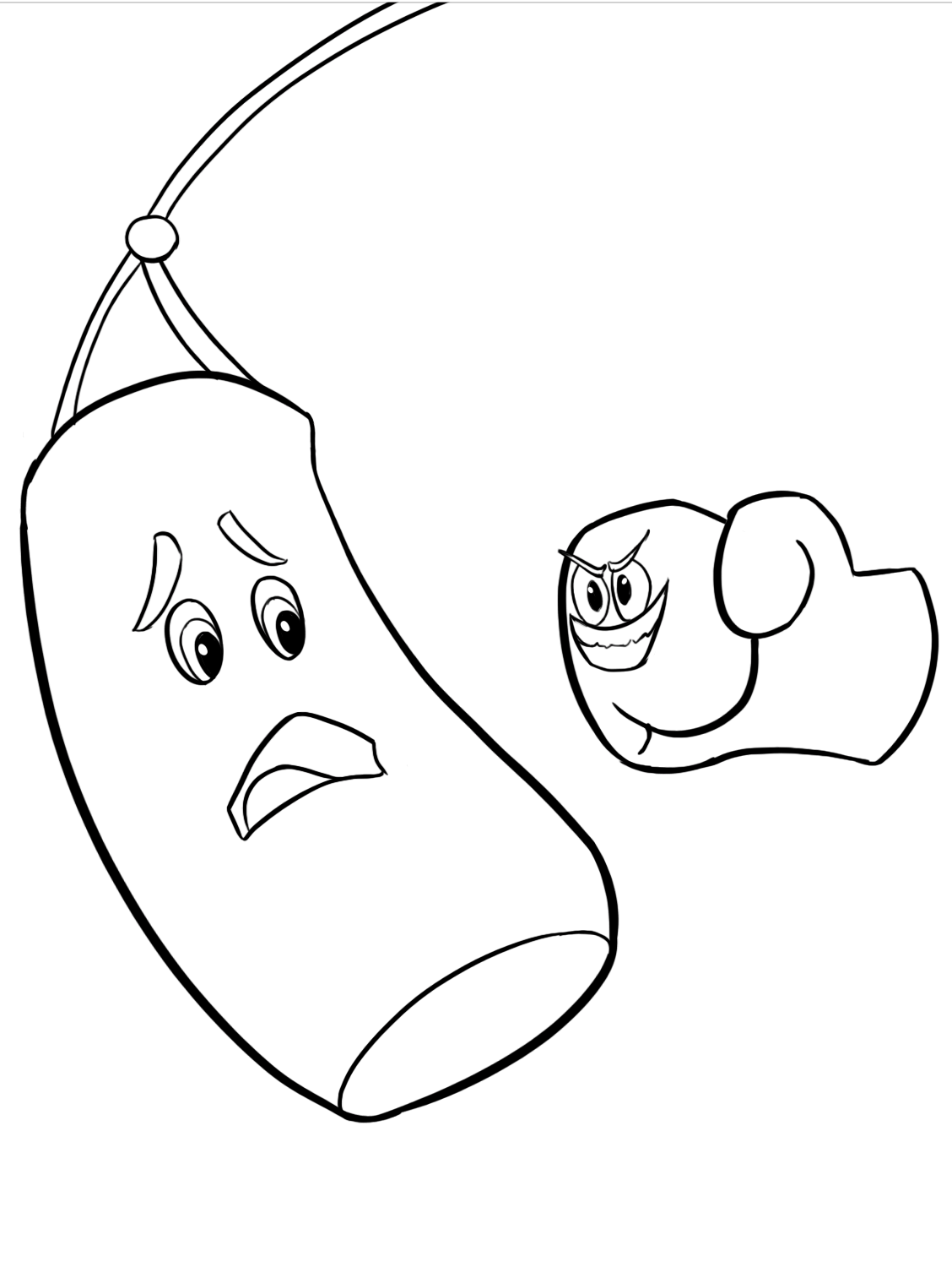 boxing coloring pages easy