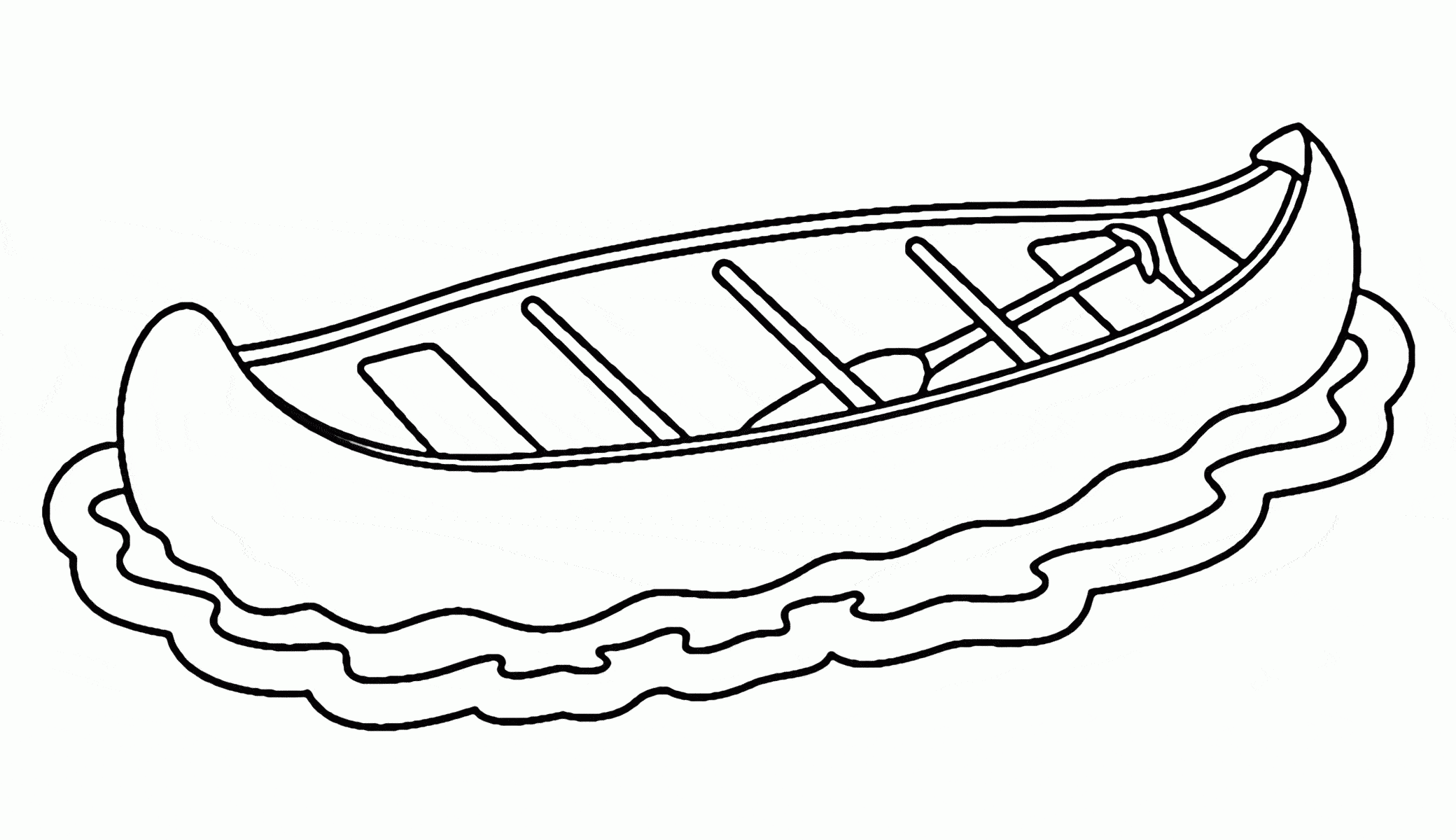 canoe coloring page for kids