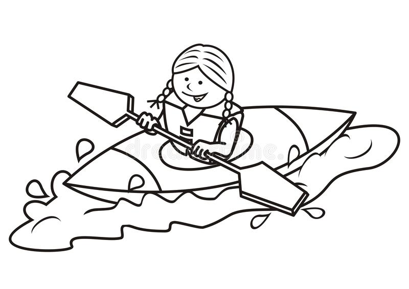 canoeing coloring pages for kids