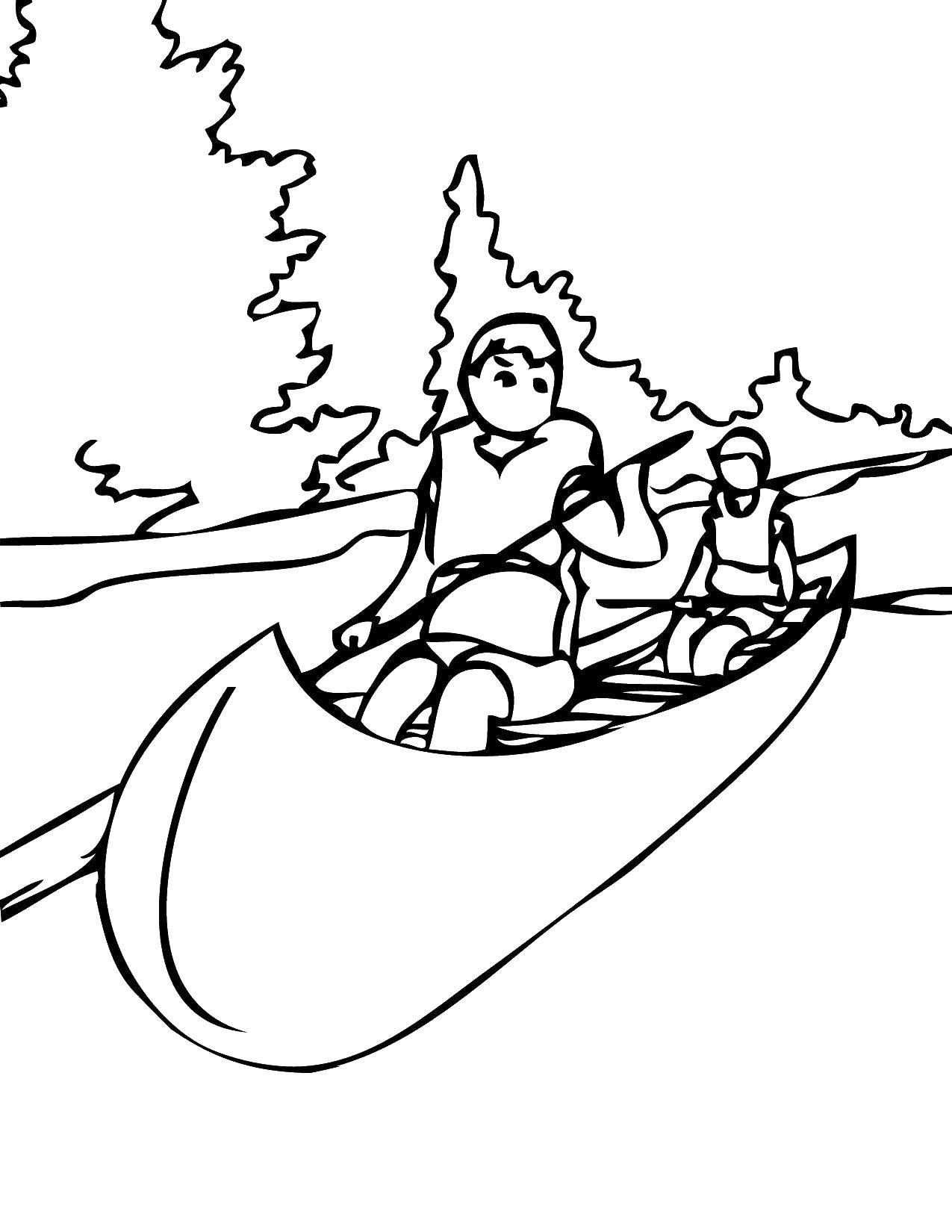 canoeing coloring pages to print