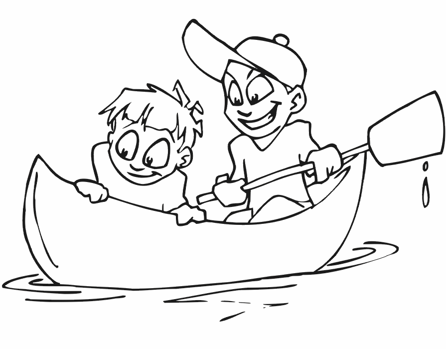 canoeing coloring pages