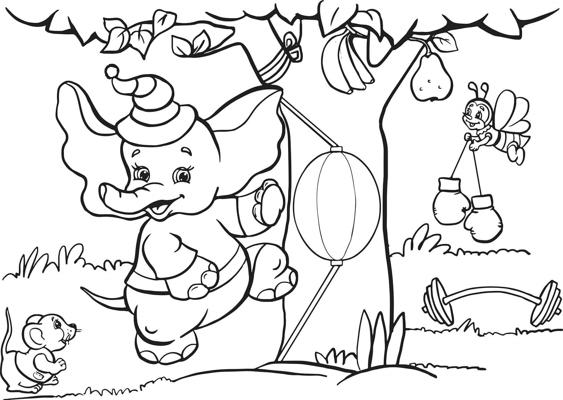 cartoon boxing coloring pages