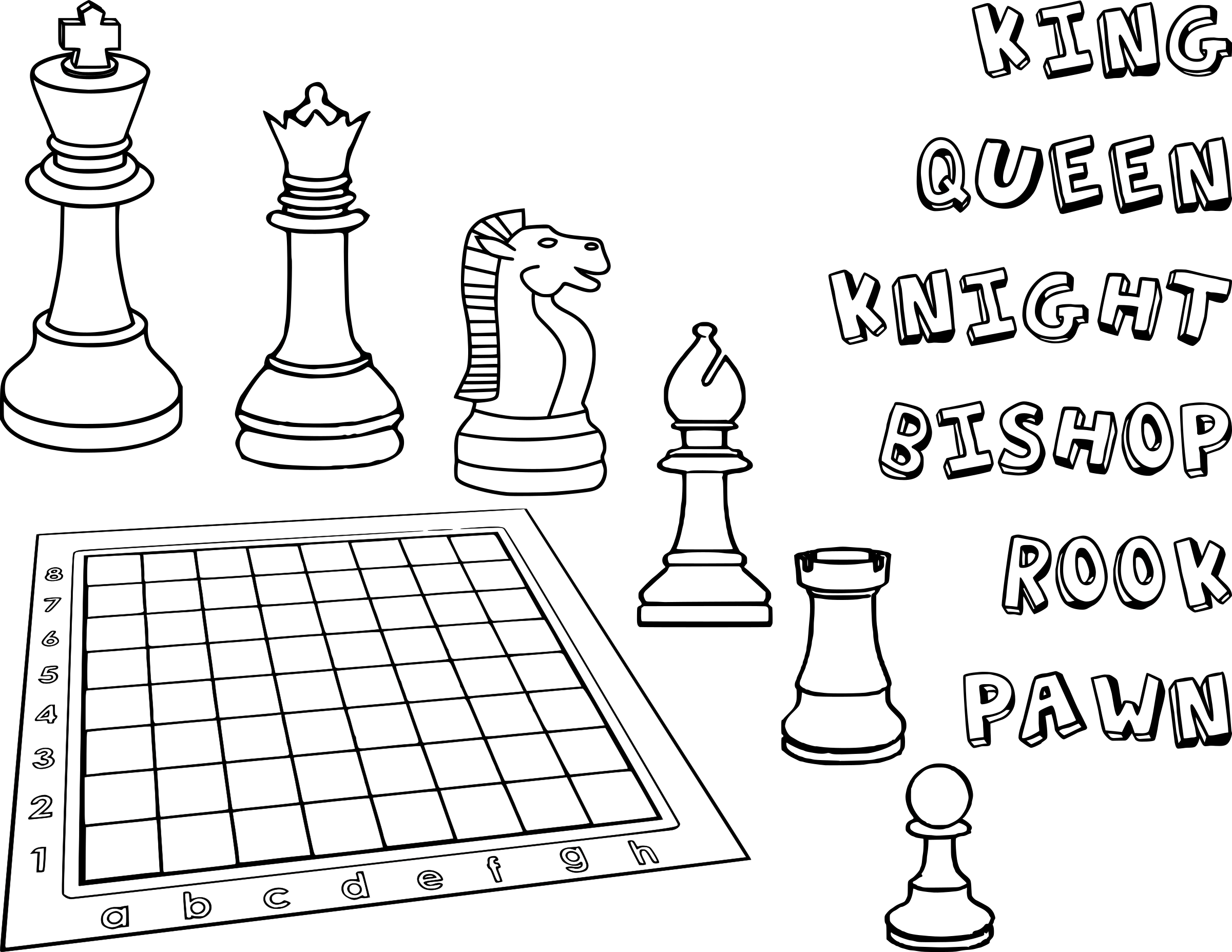chess pieces coloring pages