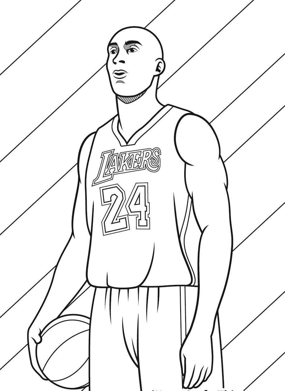 Kobe Bryant Coloring Pages Printable Pdf - Coloringfolder.com