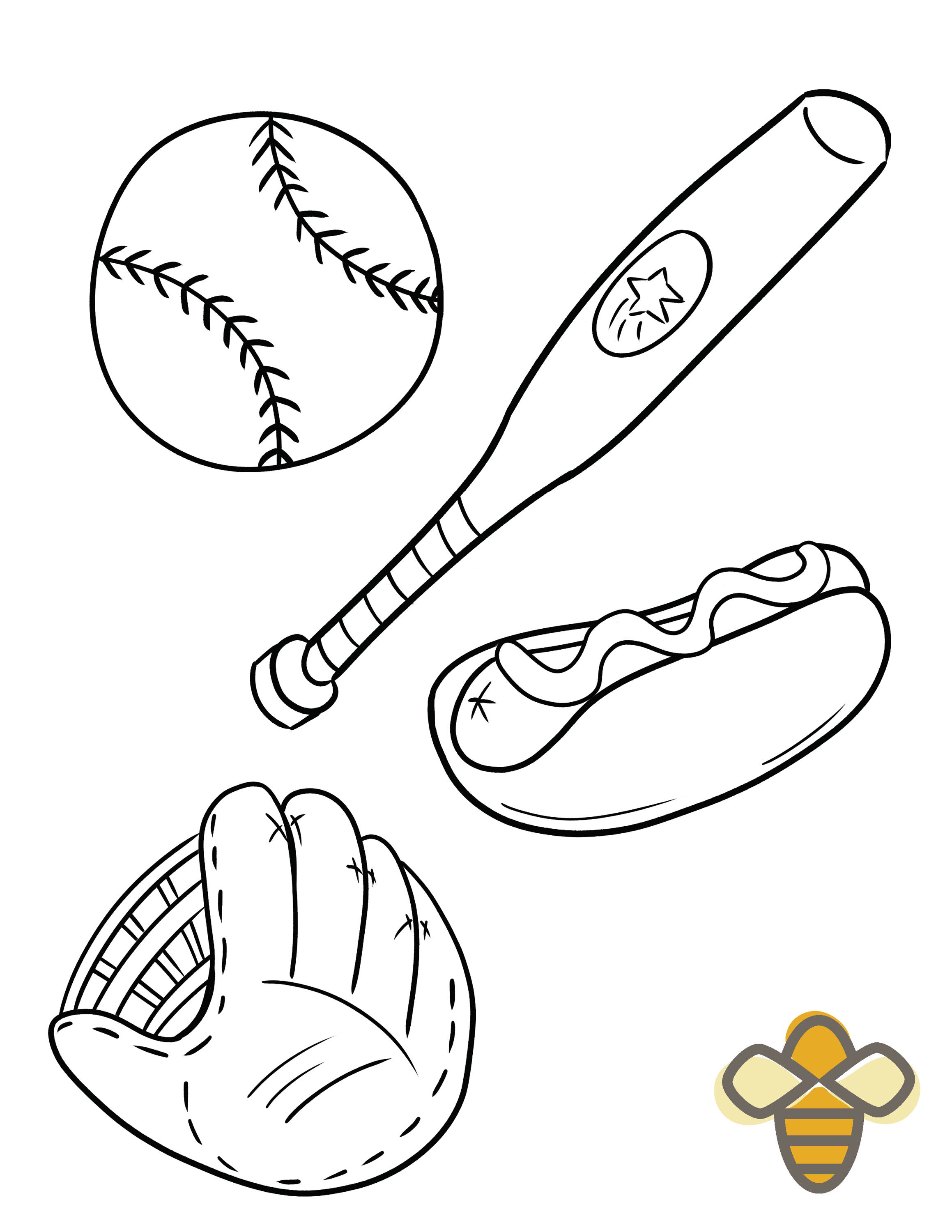 coloring pages of softball