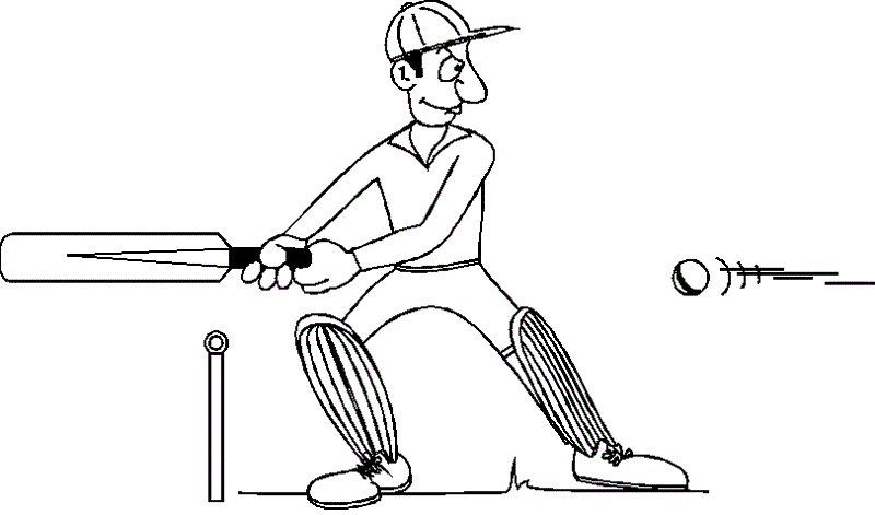 cricket colouring in page