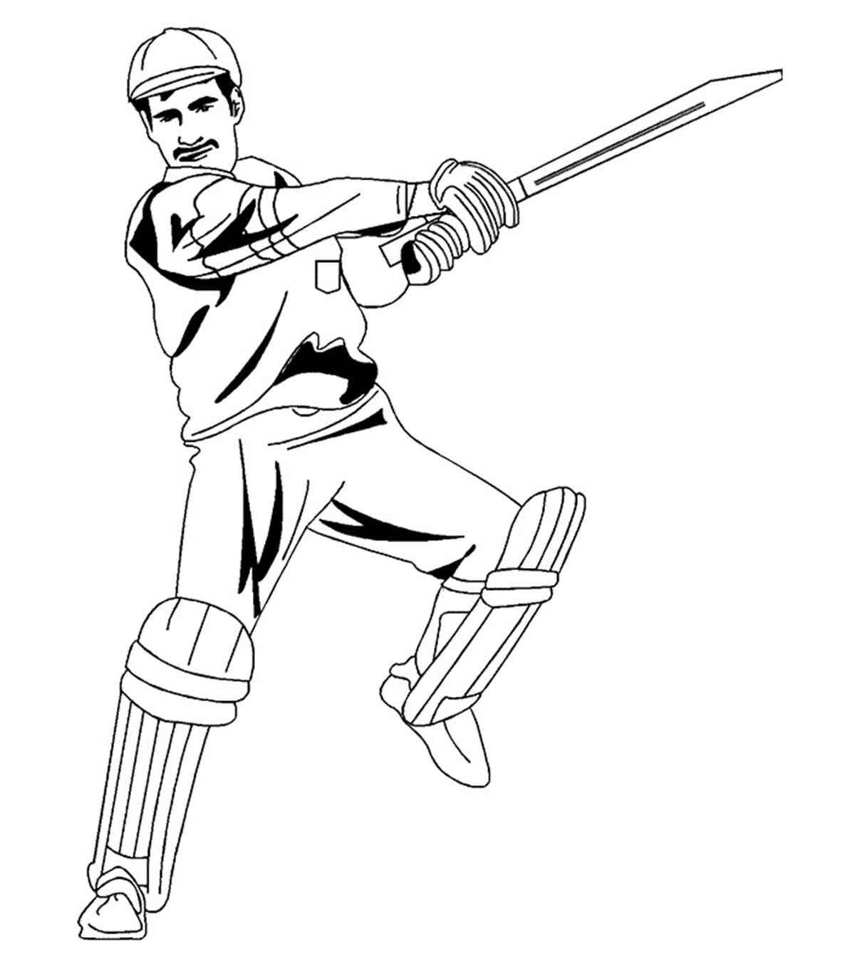 cricket player coloring pages
