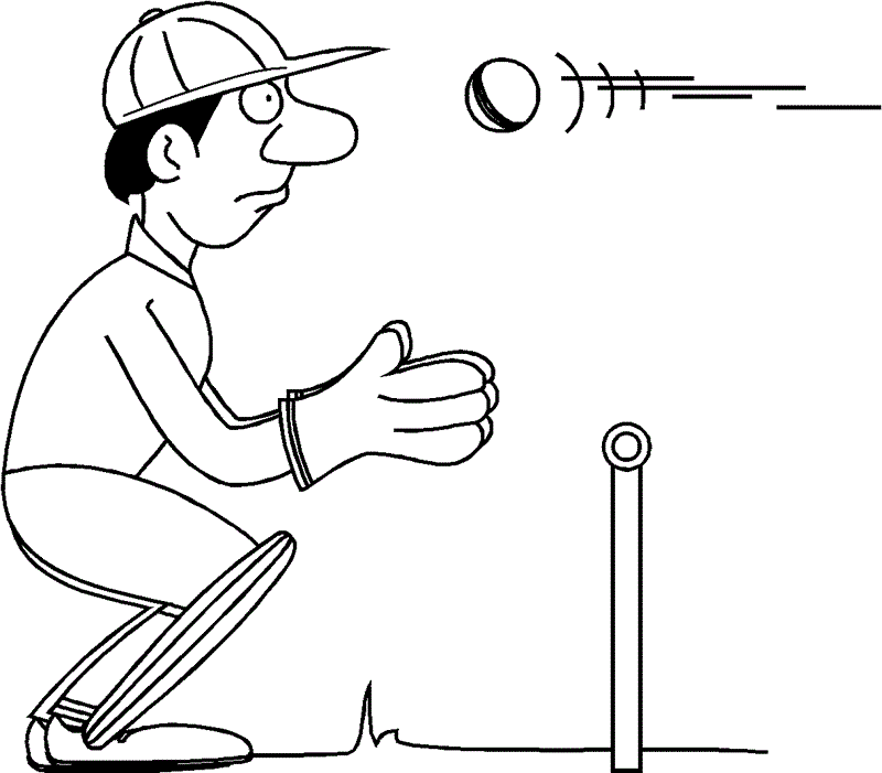 cricket sport coloring pages