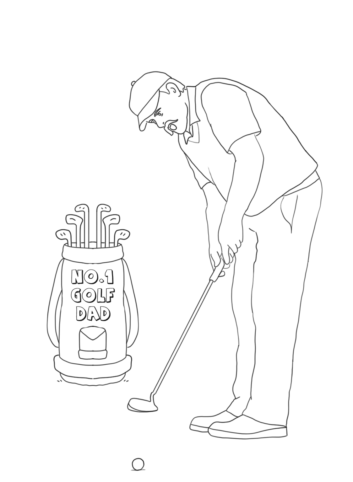 father's day golf coloring pages