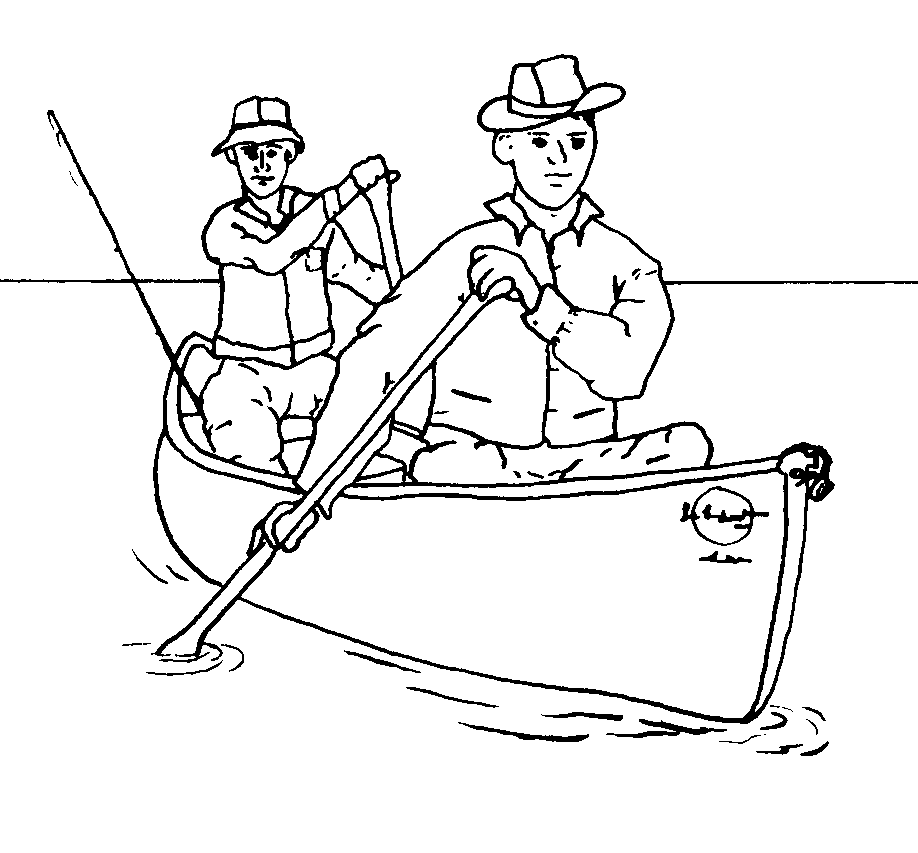 fish canoeing coloring pages