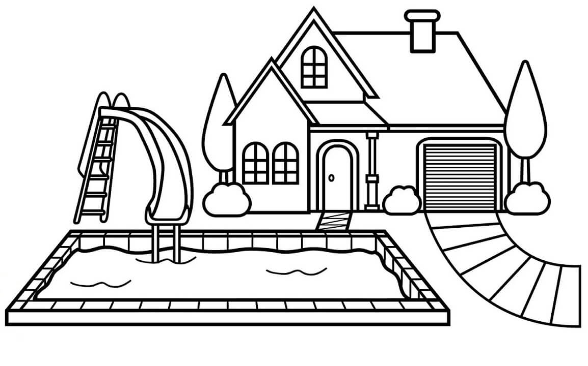 free coloring pages swimming pools