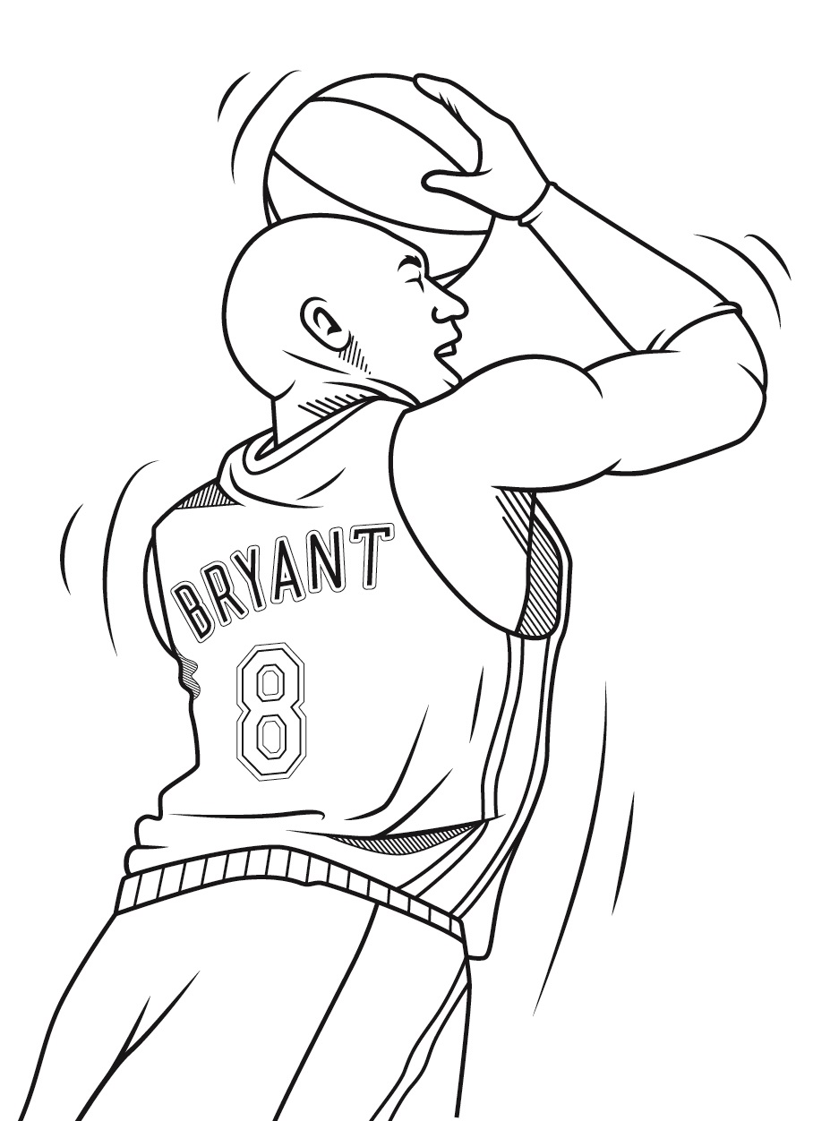free kobe bryant coloring pages