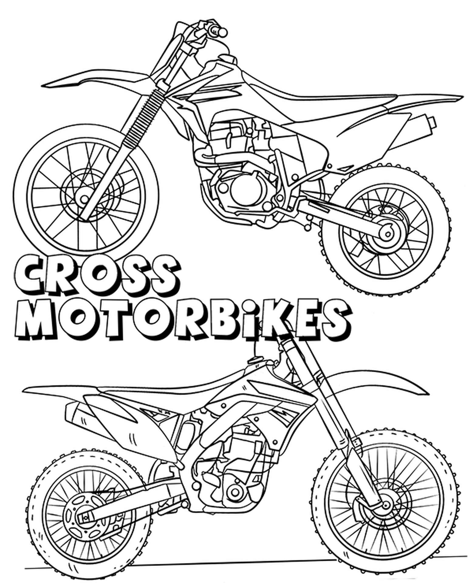 cross motorbikes to color